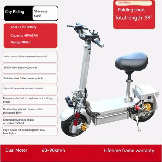 [All-Terrain] Hiboy High-Speed Electric Scooter:CATL Li-ion Battery Puncture-Proof Tire 60-90km/h 180km Range & Off-Road Camping  Stainless Steel Dual Motor